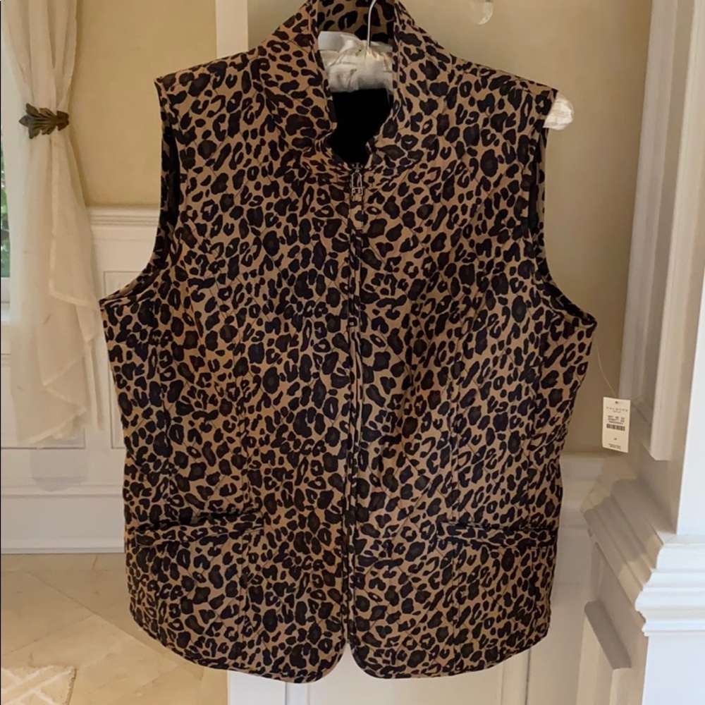 Talbots leopard vest